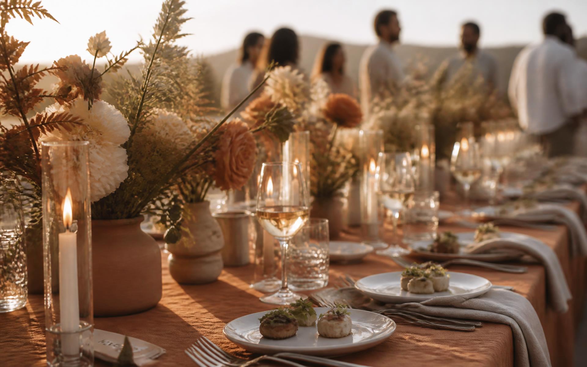 Mesa de evento montada por buffet em Maceió
